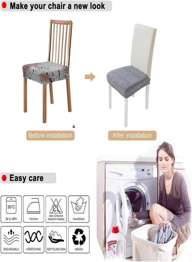 GERLNF Dining Chair Covers Stretch Jacquard Removable and Washable Chair Covers, Protector Chair Cushion Kitchen Dining Home Slipcovers (4PCS,Orange) - Image 4